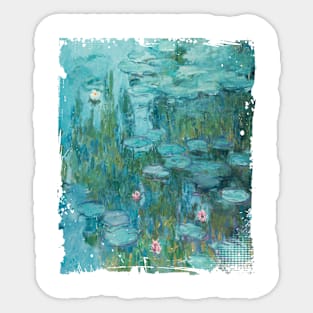 Monet water lillies blue Sticker